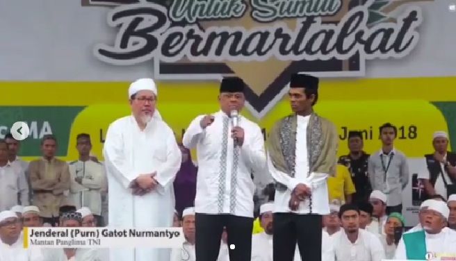 Didampingi Ustaz Abdul Somad, Jenderal Gatot Nurmantyo: Saya Tidak Takut Ditangkap Penguasa!