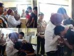 Momen Haru Daeng Uki Ceramahi 5 Tersangka Pembusuran Suporter PSM Didepan Kapolrestabes Makassar