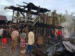 Kebakaran Hanguskan Satu Rumah Panggung di Desa Buae Sidrap, Satu Korban Alami Luka Bakar