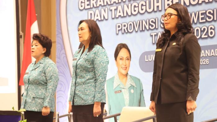 SEMANGAT: Ketua Tim Penggerak PKK Provinsi Sulawesi Utara, Anik Yulius Selvanus, membuka Workshop Gerakan Keluarga Sehat, Tanggap dan Tangguh Bencana (GKSTTB) serta Basic Life Support tingkat Provinsi Sulut