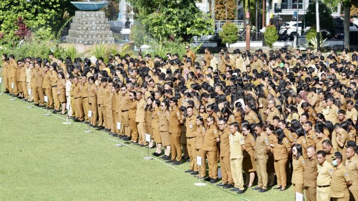 Apel perdana pasca libur Hari Raya Idul Fitri dan Nyepi di Pemprov