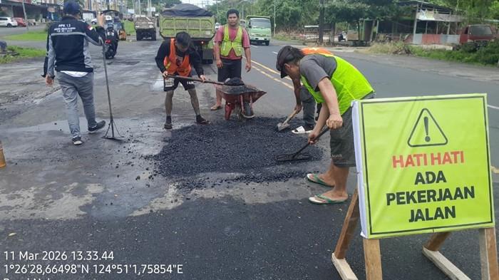 BPJN) Sulawesi Utara perbaikan Jalan Ring Road Manado, dekat Perumahan Elit Citra Land