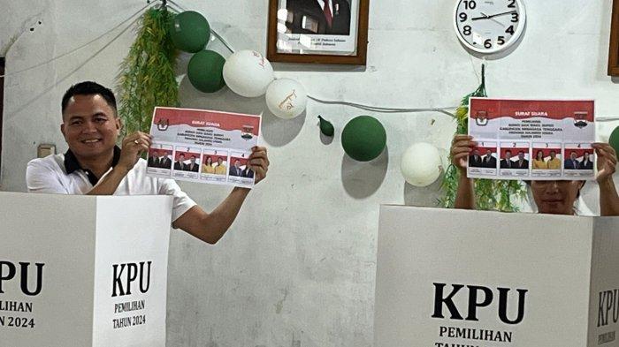 Memilih di TPS 1 Desa Lowu, Calon Bupati Mitra Ronald Kandoli Ajak Pendukung Jaga Kondusifitas