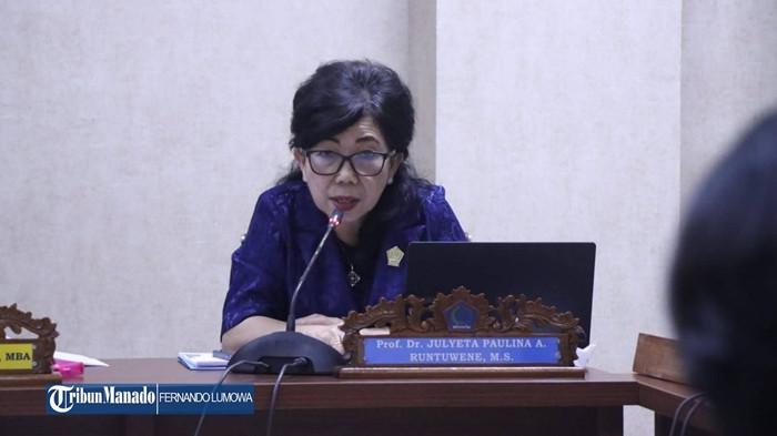 DPRD SULUT - Anggota Komisi IV DPRD Sulawesi Utara Julyeta PA Runtuwene saat Rapat Dengar Pendapat (RDP) bersama Dinas Pendidikan Daerah (Dikda) dan Dinas Tenaga Kerja dan Transmigrasi (Disnakertrans) Provinsi Sulawesi Utara.