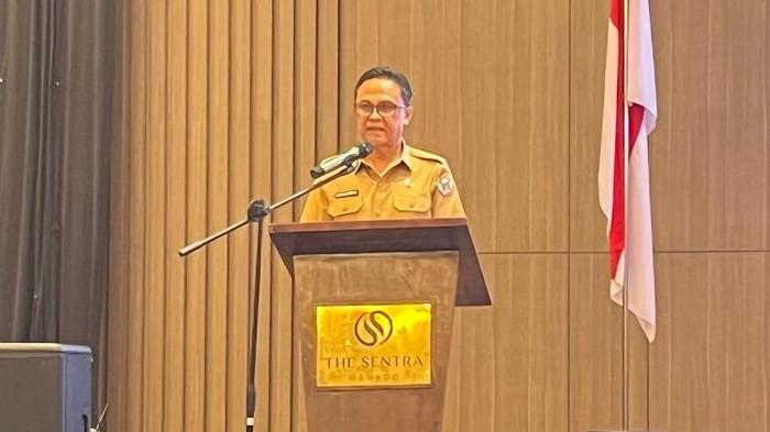 FINALISASI - Sekretaris Daerah Kota Tomohon, Edwin Roring. Pemerintah Kota Tomohon menggelar Kegiatan Finalisasi Laporan Barang Milik Daerah (BMD) Unaudited Tahun Anggaran 2025 di Hotel The Sentra Manado, Rabu (4/2/2026).