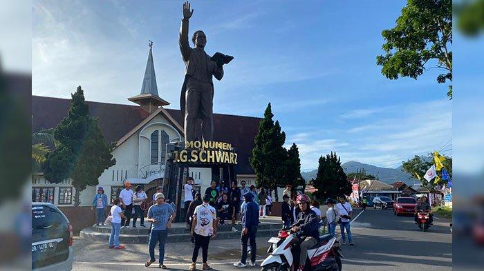 Lokasi Patung Schwarz Langowan Minahasa Sulut Dipadati Relawan Prabowo - Gibran, Jadi Spot Foto