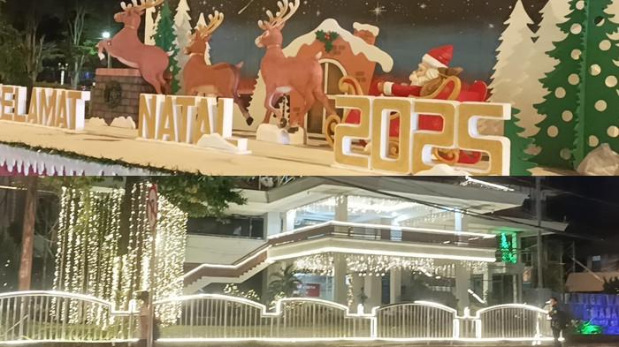 ORNAMEN NATAL - Hiasan ornamen Natal di Lapangan Tikala dan Kantor Walikota Manado Sulut Kamis 13 November 2025.