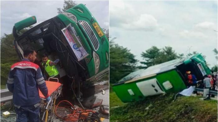 Kecelakaan Maut, 4 Orang Tewas, Bus Diduga Rem Blong Terguling hingga Penumpang Terlempar Keluar