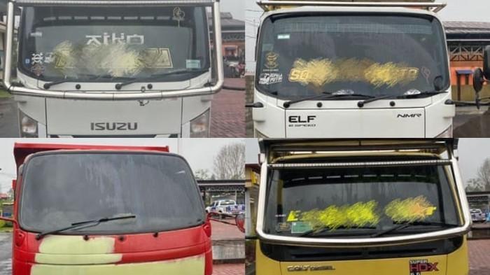 BARANG BUKTI - Kendaraan dump truk yang diamankan Polres Tomohon dalam dugaan kasus penimbunan solar subsidi di Desa Leilem, Kecamatan Sonder, Kabupaten Minahasa, Provinsi Sulawesi Utara (Sulut).
