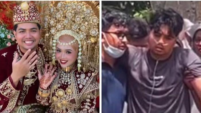 PAKAI INFUS - Masih memakai infus, Gilang hadiri pemakaman istrinya Cindy Desta Nanda. Pasangan yang baru menikah ini baru saja ditemukan tidak sadarkan diri saat bulan madu di penginapan. Nahas, nyawa Cindy tidak bisa diselamatkan.