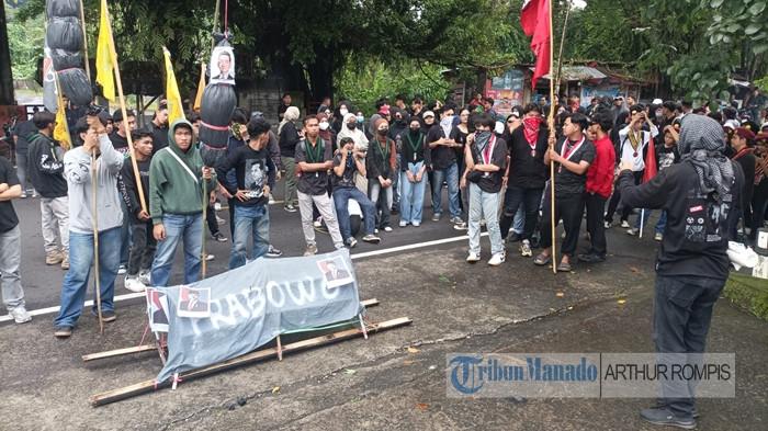 Momen Demo unjuk rasa di DPRD Sulut Rabu 17 Juni 2026