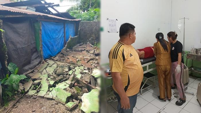 PASCA GEMPA - Kerusakan ringan terlihat pada salah satu rumah warga di Kecamatan Rainis, Talaud, pascagempa Magnitudo 7,7, Senin (8/6/2026). Tidak ada korban jiwa dalam peristiwa tersebut.