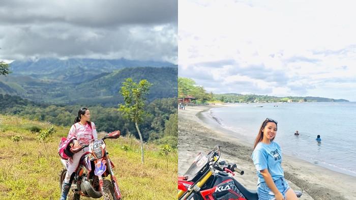 PEBALAP CEWEK MITRA - Pebalap cantik asal Mitra bernama Charin Wagiu curi perhatian di Ajang Trail Adventure Ratatotok. Sabet gelar juara kategori tanjakan kategori perempuan.