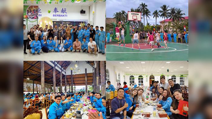 Perayaan Idulfitri bersama karyawan Tiongkok dan Indonesia. Foto conch 2