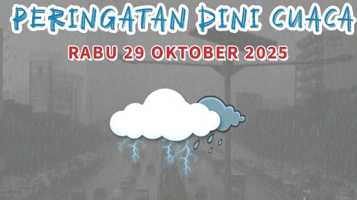Peringatan Dini BMKG Rabu 29 Oktober 2025, Ini Wilayah Terdampak Hujan Lebat dan Angin Kencang