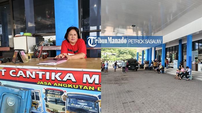 ‎TARIF BUS - Potret Loket PT Cantika Marchel Trans di Terminal Tipe A Malalayang, Kota Manado, Sulawesi Utara, Selasa (25/11/2025).