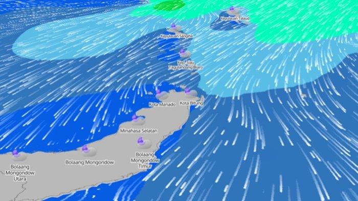 Prakiraan Cuaca Sulawesi Utara Besok Senin 27 Oktober 2025: Hujan Ringan di 3 Kabupaten Kota
