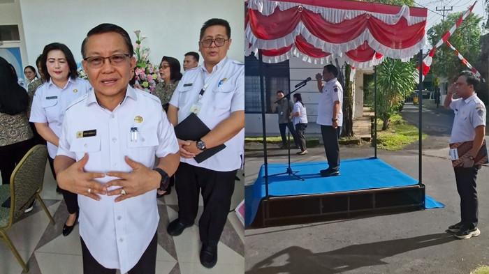 RESMI: Asisten 1 Pemprov Sulut Denny Manggala membacakan sambutan Menteri Kesehatan RI Budi Sadikin. Ia menegaskan bahwa peringatan HKN bukan sekadar seremoni tahunan, melainkan momentum refleksi dan proyeksi menuju masa depan kesehatan bangsa.