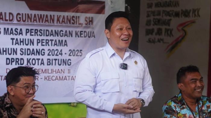SOSOK - Ronald Kansil saat menyampaikan rasa syukur dan terima kasih atas amanah yang diberikan sebagai Ketua Dekopinda Kota Bitung, Sulut.