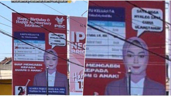 Suami Pasang Baliho Ucapkan Selamat Ulang Tahun ke Istri