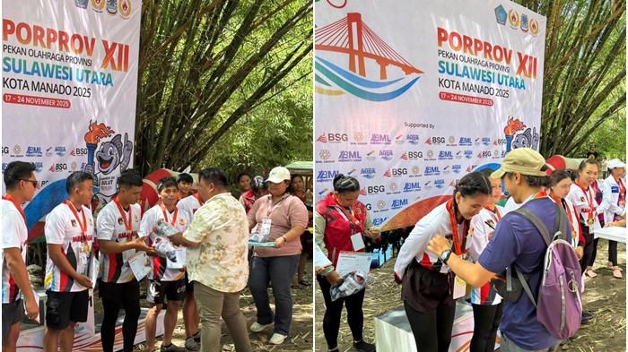 PORPROV SULUT - Dok. FAJI Sulut Tim arung jeram Minahasa mengawinkan medali emas untuk nomor sprint putra dan putri, Kamis (20/11/2025).