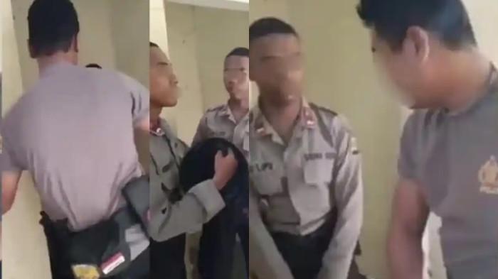 SISWA SPN DIHAJAR - Viral video oknum polisi Bripda TT aniaya dua siswa SPN Polda NTT. Berdasarkan video yang beredar di media sosial, Bripda TT memukul dan menendang bertubi-tubi dua siswa SPN di sebuah ruangan.
