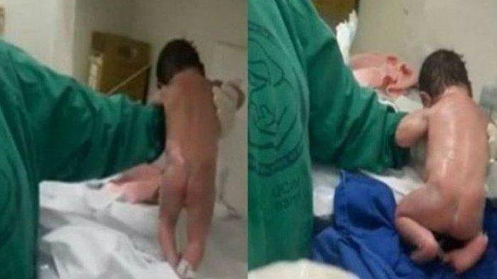 Video Bayi Baru Lahir Meronta dan Minta Jalan Saat Akan Dimandikan Perawat