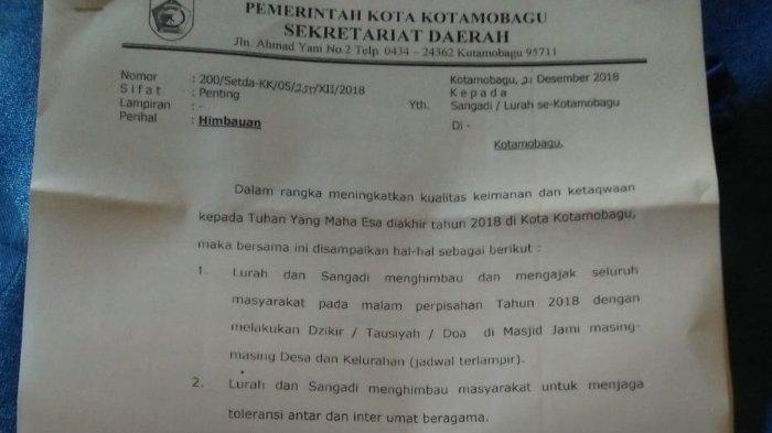 Perpisahan Akhir Tahun, Pemkot Kotamobagu Imbau Masyarakat Muslim Berzikir