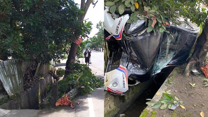 KECELAKAAN - kecelakaan tunggal yang melibatkan satu unit kendaraan roda empat di Jalan Veteran, Kelurahan Motoboi Kecil, Kecamatan Kotamobagu Selatan, Sulawesi Utara ( Sulut) Kamis (20/11/2025).