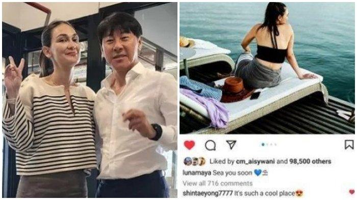 Kepergok! Shin Tae Yong, Pelatih Timnas Tulis Hal Ini di Foto Luna Maya, Emoticon Hati Tuai Sorotan