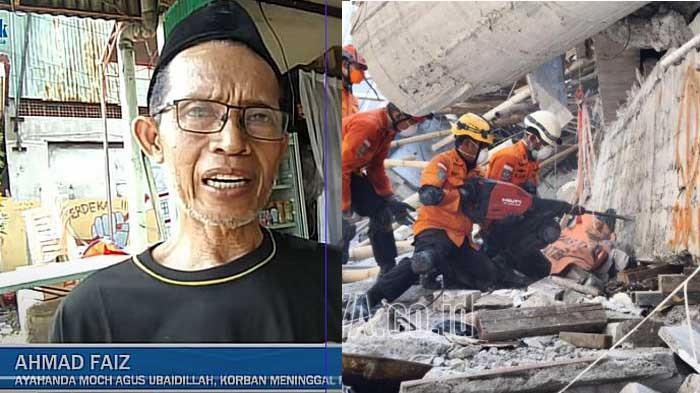 kiri) Ahmad Faiz, ayah Agus Ubaidillah Korban Ambruknya Ponpes Al Khoziny.