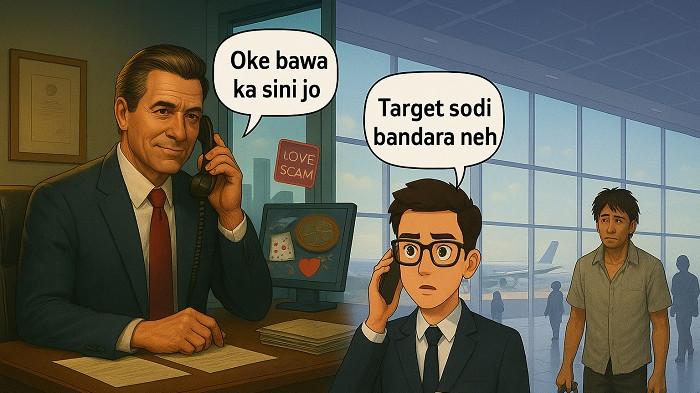 KORBAN TPPO: Ilustrasi HRD komunikasi dengan dengan agen yang akan memberangkatkan warga Sulut ke Kamboja.