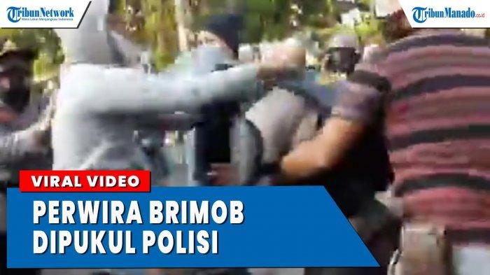 VIDEO Viral Perwira Brimob Dipukul Anggota Sabhara Saat Amankan Demo