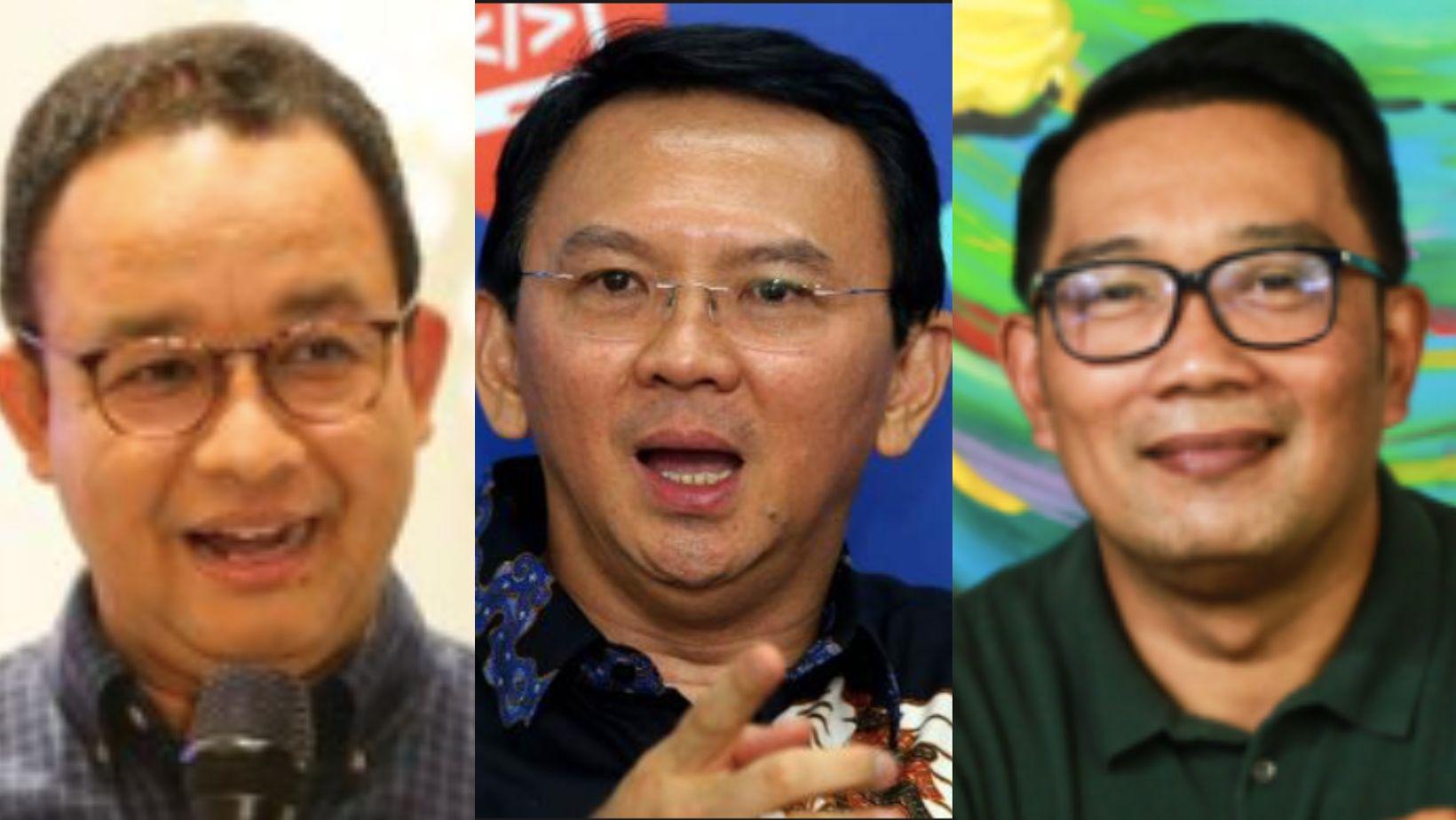 Tren Elektabilitas Cagub Pilkada Jakarta: Anies dan Ahok Salip Ridwan Kamil