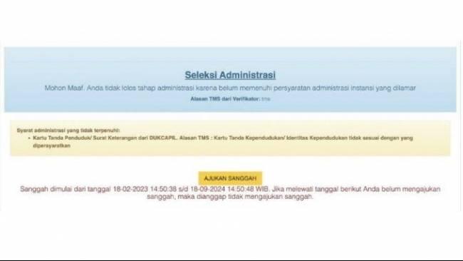 Peserta TMS Wajib Tahu, Berikut Link Pengumuman Hasil Sanggah Administrasi CPNS 2024