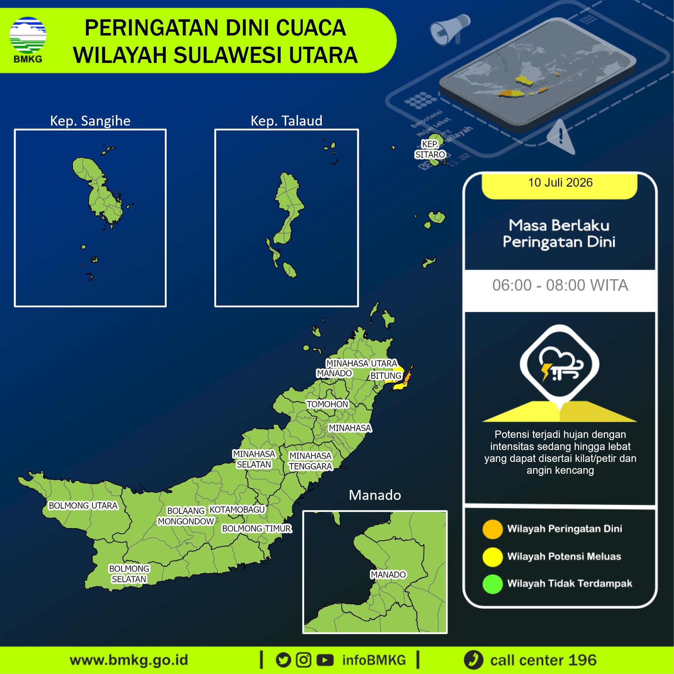 Peringatan Dini BMKG Cuaca Sulut Pagi Ini, Bitung dan Talaud Berpotensi Diguyur Hujan Lebat - Tribunmanado.co.id