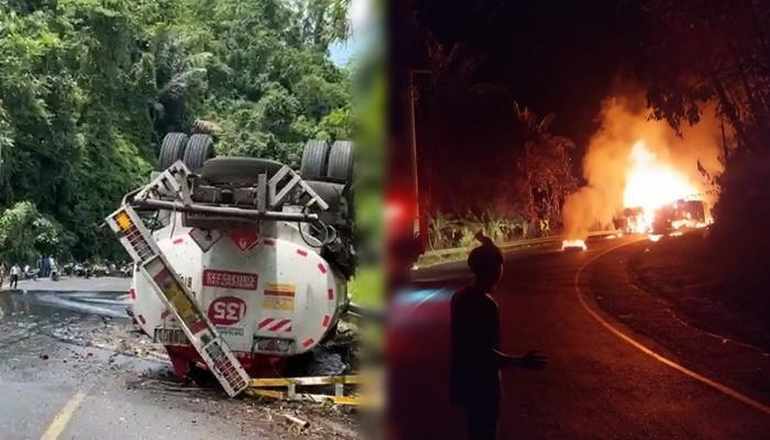Deretan Insiden Kecelakaan di Tanjakan Munte Minsel: Dari Truk Terbakar hingga Truk Tangki Terguling