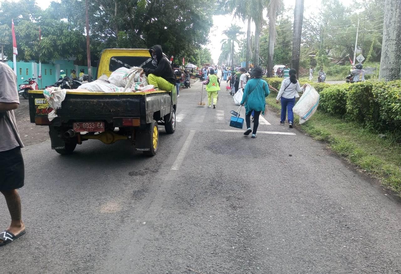 3 Hari Lomba Gerak Jalan di Bitung Sulut, Pejuang Sampah Bersihkan 1,5 Ton Sampah Plastik