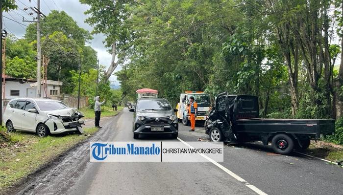 Breaking News: 2 Mobil Terlibat Kecelakaan di Jalan Manado - Bitung, Desa Watudambo Minut