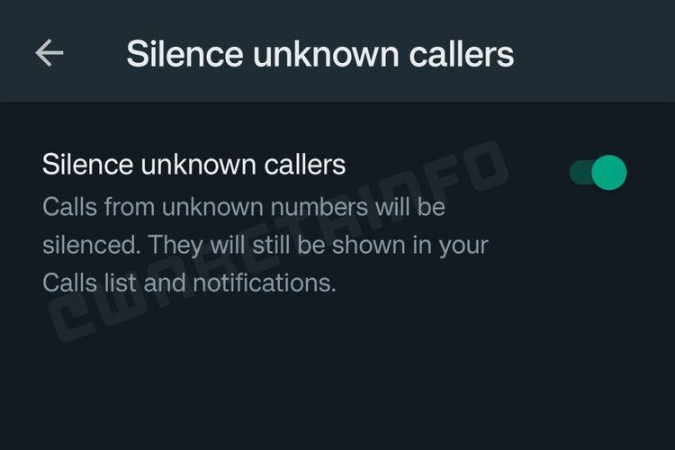 Fitur Terbaru WhatsApp, Nantinya Pengguna Dapat Membisukan Panggilan dari Nomor Tak Dikenal