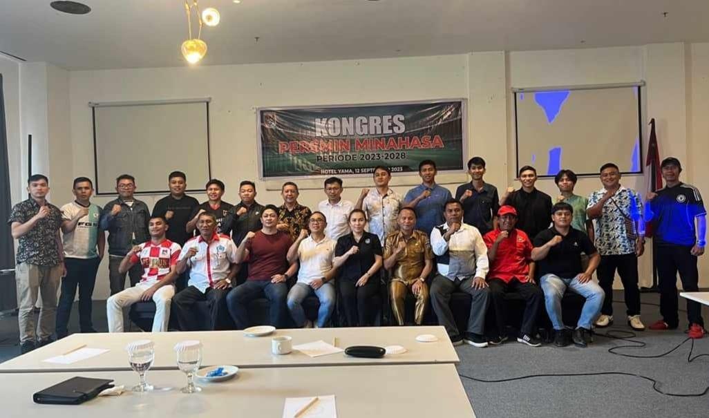 Kongres Sukses, Persmin Minahasa Sulawesi Utara Tatap Liga 3 dengan Pengurus Baru