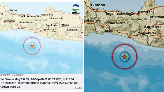 Gempa Terkini Siang Ini Selasa 26 September 2023, Baru Terjadi di Yogyakarta, Cek Info BMKG