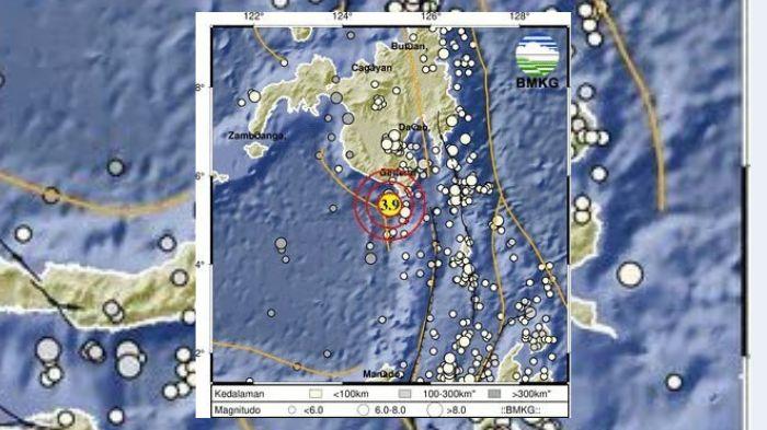 Gempa Magnitudo 3,9 Kembali Guncang Utara Tahuna Sangihe, Berpusat di Kedalaman 10 Km - Tribunmanado.co.id