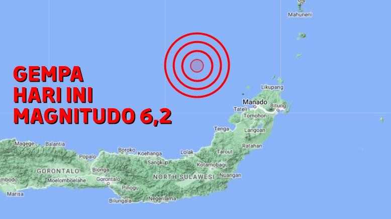 Gempa Bumi Magnitudo 6,2 Hari Ini Kamis 16 November 2023, Info BMKG Pusat di Laut Sulut