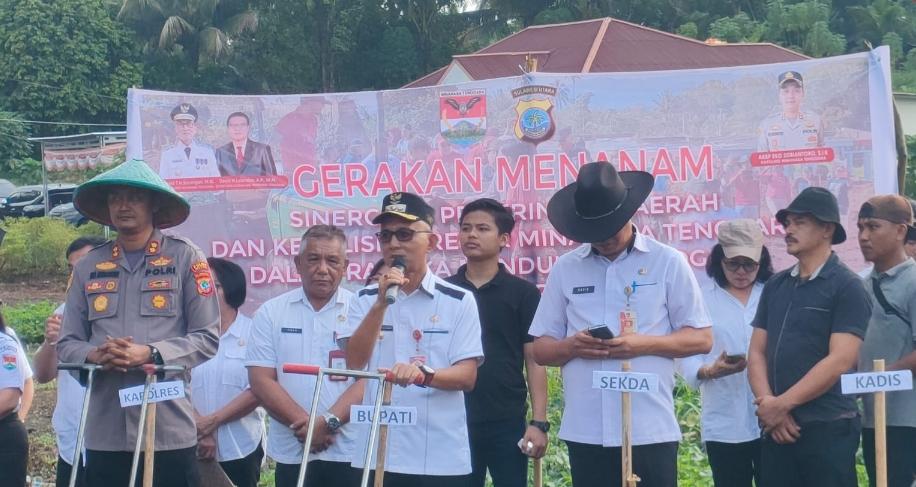 Dukung Program Ketahanan Pangan, Pemkab dan Polres Mitra Sulawesi Utara Gelar Gerakan Menanam