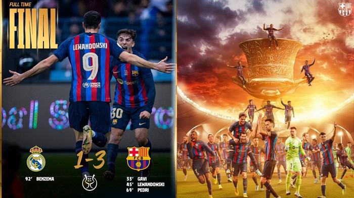 Rekap Bola Piala Super Spanyol, Barcelona Menang Lawan Real Madrid, Gavi Gemilang 1 Gol 2 Assist