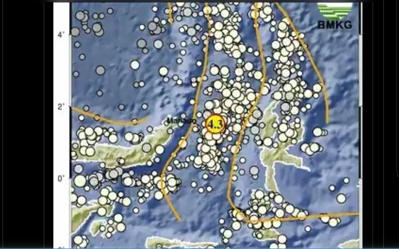 Info BMKG: Gempa Magnitudo 4,3 Guncang Timur Laut Bitung, Sulawesi Utara, Minggu 3 Mei 2026
