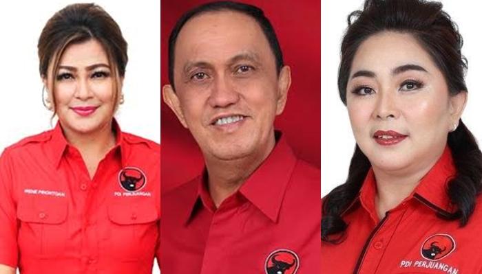 PDIP Segel 3 Kursi DPRD Sulawesi Utara Dapil Manado, Irene, Roy dan Jeane ke Gedung Cengkih