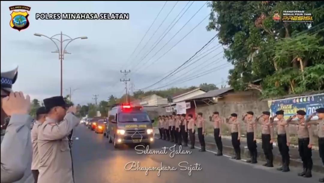 Polres Minsel Ikut Beri Penghormatan Kepada Briptu Rudi Agung yang Gugur Saat Tugas di Papua