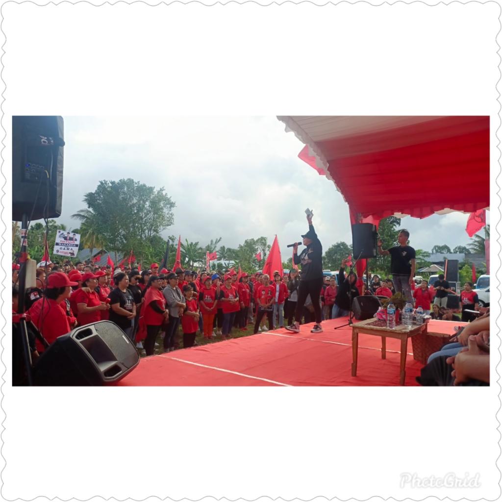 Kampanye PDIP Dapil Tomohon Barat, Santi Wongkar Cs Bakar Semangat Ribuan Pendukung